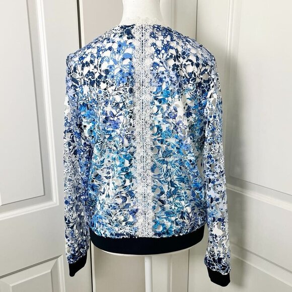 T Tahari Floral Lace Eyelet Jacket & Skirt Coord Set - RARE Wearable Art, S/M - Picture 7 of 16